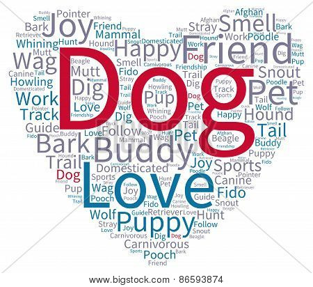 Dog Heart Shaped Word Cloud