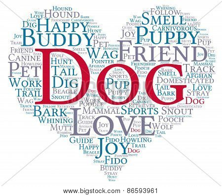 Heart Shaped Dog Word Cloud