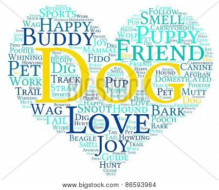 Heart Shaped Dog Word Cloud