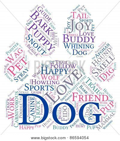 Paw Shaped Dog Word Cloud
