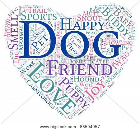 Heart Shaped Dog Word Cloud