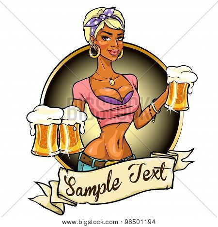 Pretty girl with beer