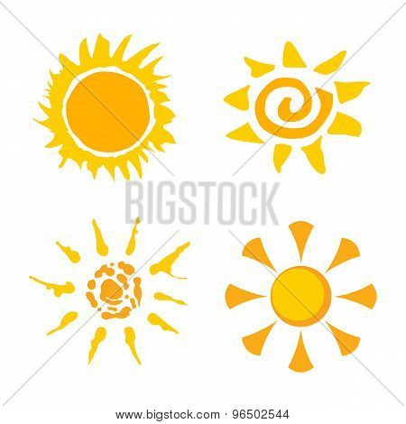 Set-of-sun-logo-spray-paint