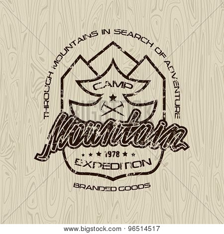 Mountain Camp Emblems  For T-shirt