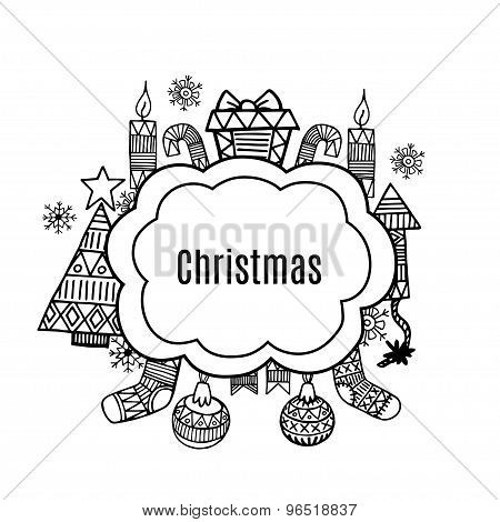 Christmas Banner Sketch Set Vectordesign Illustration.