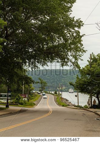 Cars, People And A Boat In Nova Scotia