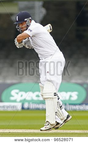 LONDON, ENGLAND. AUGUST 20 2012 England's Jonathan Trott during the third Investec cricket  test match between England and South Africa, at Lords Cricket Ground