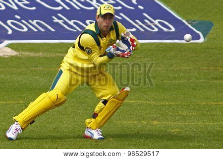 CHESTER LE STREET, ENGLAND. JULY 07 2012: Australia's Matthew Wade, during the 4th one day international between England and Australia