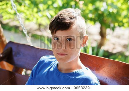 Close-up Portrait Of A Handsome Teen Boy