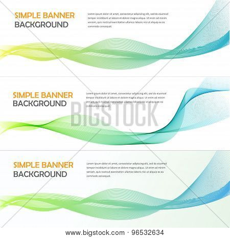 Three absrtact banners with gradiented webs