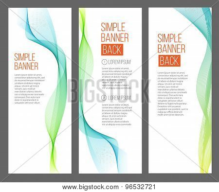 Three absrtact banners with gradiented webs