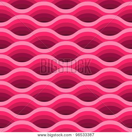 Pink wave Seamless Pattern.
