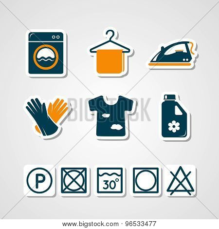 Laundry Paper Cut Icons