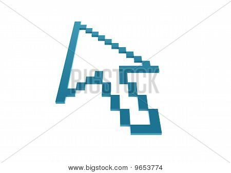 3D pixel pil hög blå