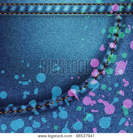 Background Pattern. Texture Of Denim Fabric.