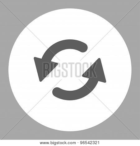 Refresh Ccw flat dark gray and white colors round button
