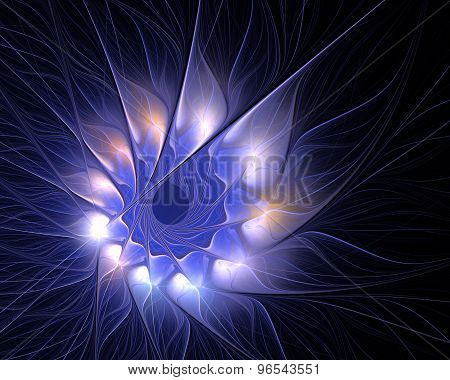 Abstract Fractal Design. Blue Flame.
