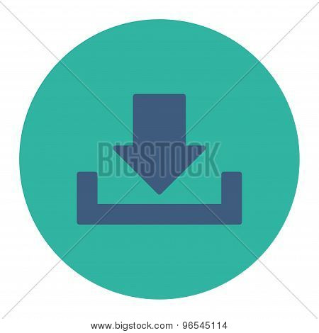 Download flat cobalt and cyan colors round button