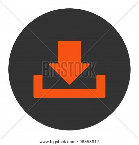 Download flat orange and gray colors round button