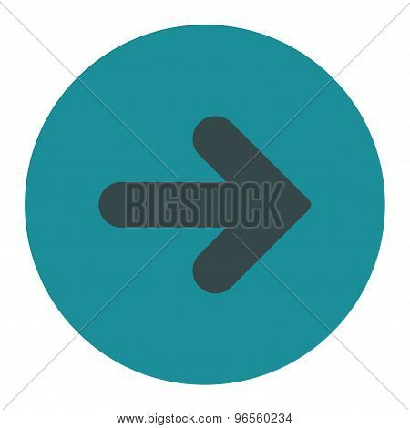 Arrow Right flat soft blue colors round button