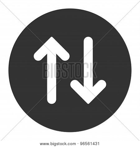 Flip flat white and gray colors round button