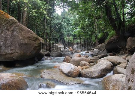 Beautiful mountain river in sulawesi island