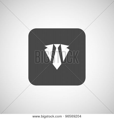 icon flat necktie shaded tie style