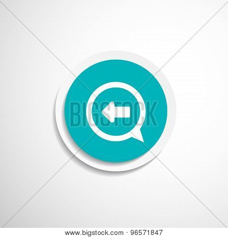 Blue arrowleft symbol business white background button
