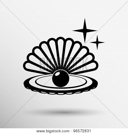 Gray web icon pearl isolated ball vector symbol element illustration