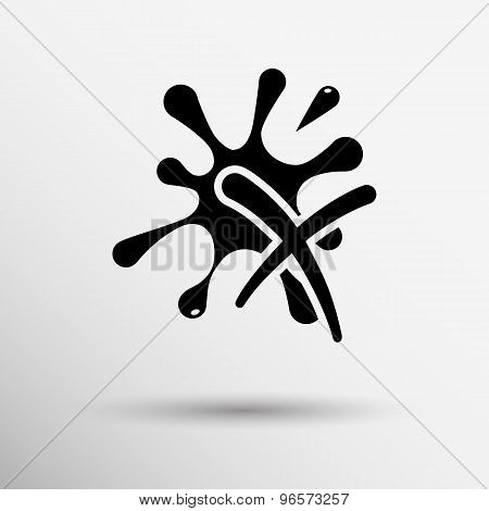 silhouette spot splash anti not greasy against ink blot splat black