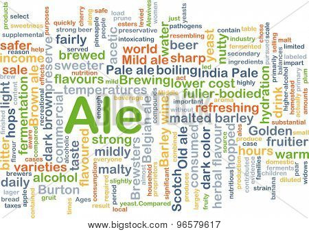 Background concept wordcloud illustration of ale
