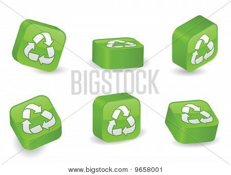 Trojrozměrný recyklace bloky