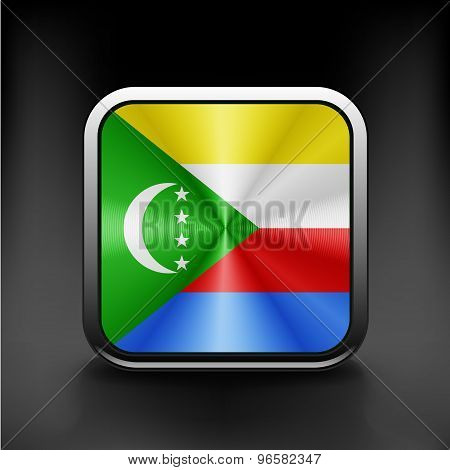 Square icon with flag of comoros