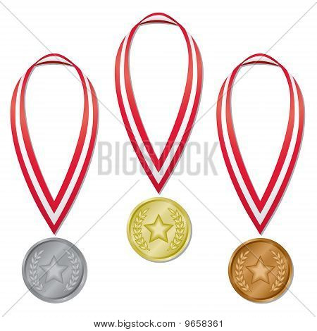 Medaile - hvězda & vavříny