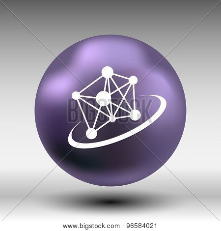Molecule icon atom chemistry vector symbol element