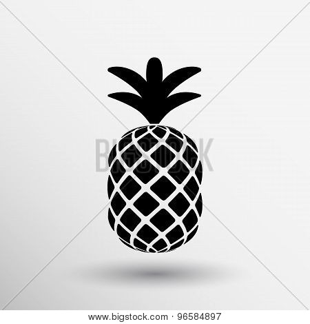 Pineapple closeup cartoon sketch hand drawn illustration
