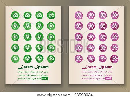 Posters with hand drawn watercolor elements