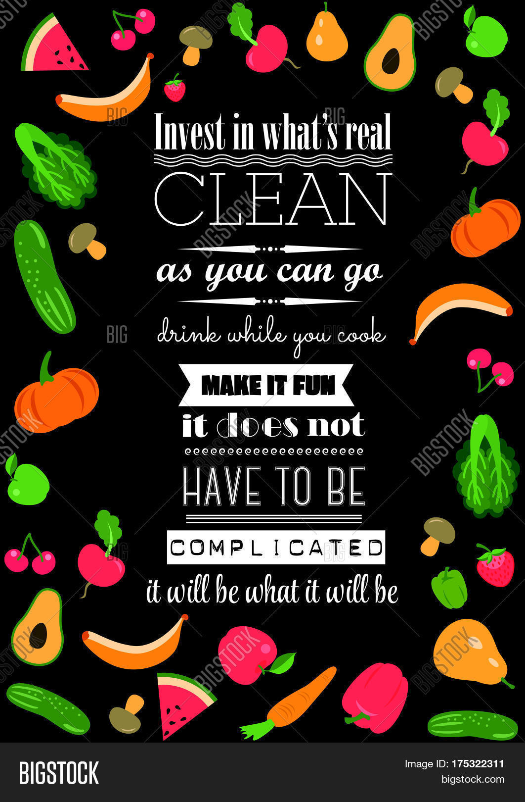 Typographic Food Quotes Menu. Vector & Photo Bigstock