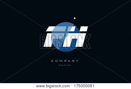 Fh F H  Blue White Circle Big Font Alphabet Company Letter Logo