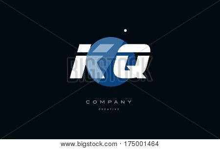 Kq K Q  Blue White Circle Big Font Alphabet Company Letter Logo