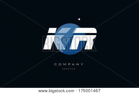 Kr K R  Blue White Circle Big Font Alphabet Company Letter Logo