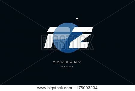 Pz P Z  Blue White Circle Big Font Alphabet Company Letter Logo