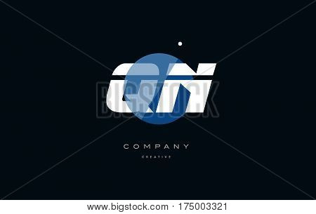 Qn Q N  Blue White Circle Big Font Alphabet Company Letter Logo