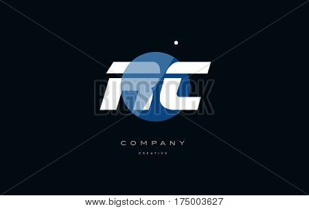 Rc R C  Blue White Circle Big Font Alphabet Company Letter Logo