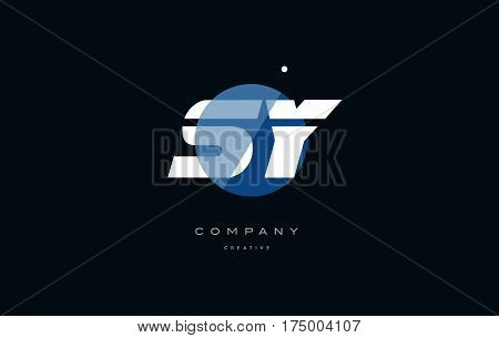 Sy S Y  Blue White Circle Big Font Alphabet Company Letter Logo
