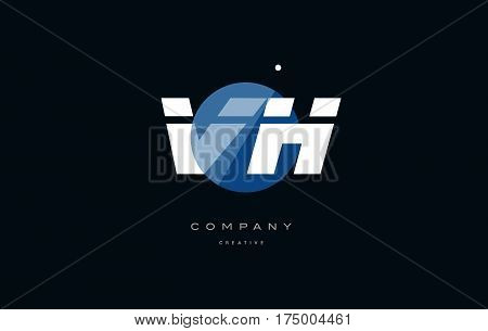 Vh V H  Blue White Circle Big Font Alphabet Company Letter Logo