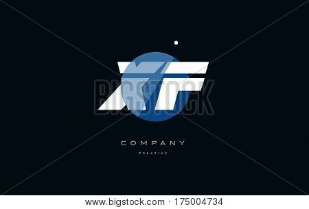 Xf X F  Blue White Circle Big Font Alphabet Company Letter Logo