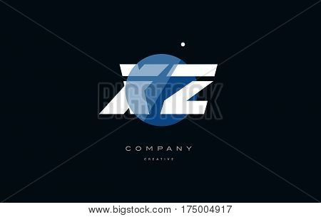 Xz X Z  Blue White Circle Big Font Alphabet Company Letter Logo