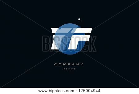 Yf Y F  Blue White Circle Big Font Alphabet Company Letter Logo