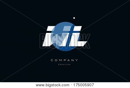 Wl W L  Blue White Circle Big Font Alphabet Company Letter Logo
